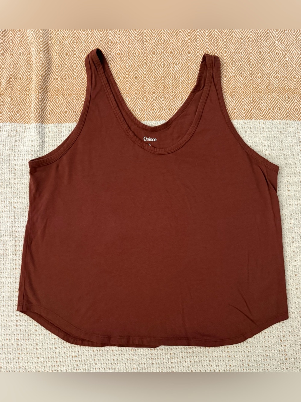 Quince Scoop Neck Tank in Rich Redwood Brown